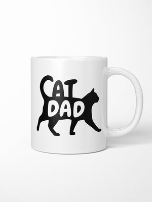 Cat Dad Silhouette Ceramic Mug