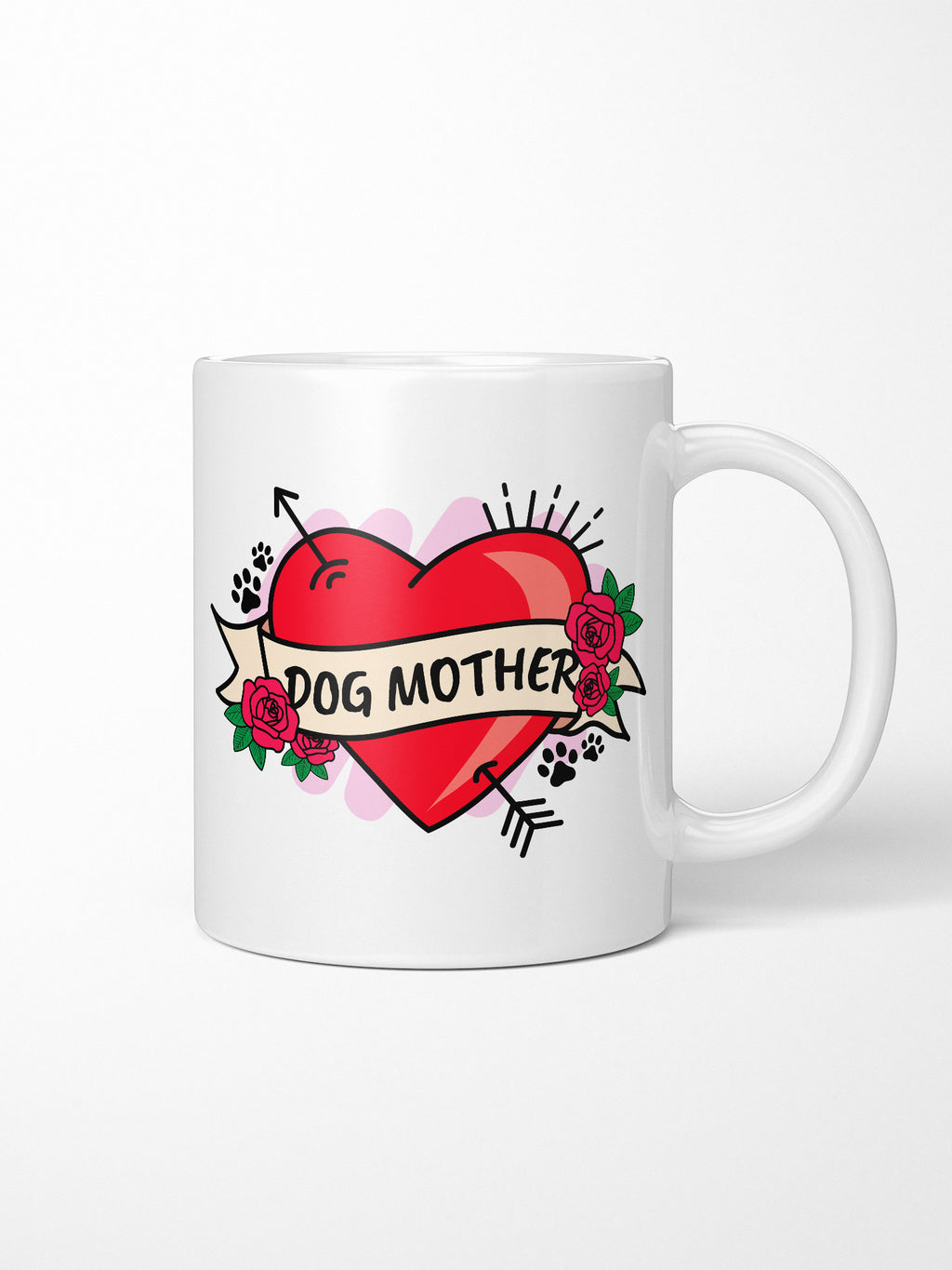 Dog Mother Heart Tattoo Ceramic Mug