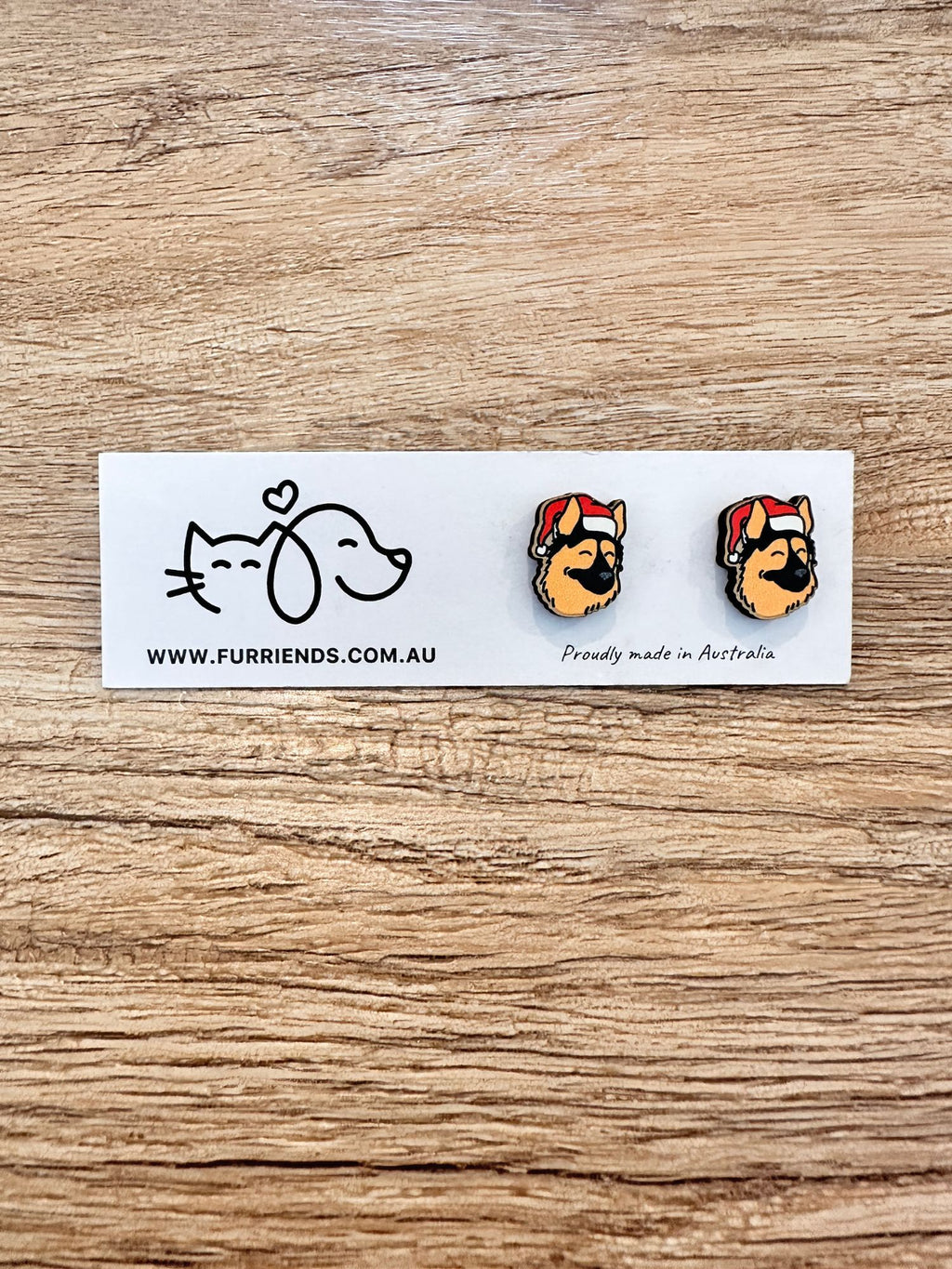 German Shepherd Christmas Edition ColourPop Stud Earrings