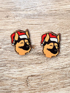 German Shepherd Christmas Edition ColourPop Stud Earrings