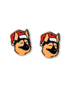 German Shepherd Christmas Edition ColourPop Stud Earrings