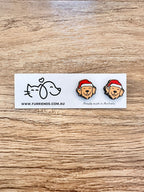 Golden Retriever Christmas Edition ColourPop Stud Earrings