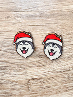Husky Christmas Edition ColourPop Stud Earrings