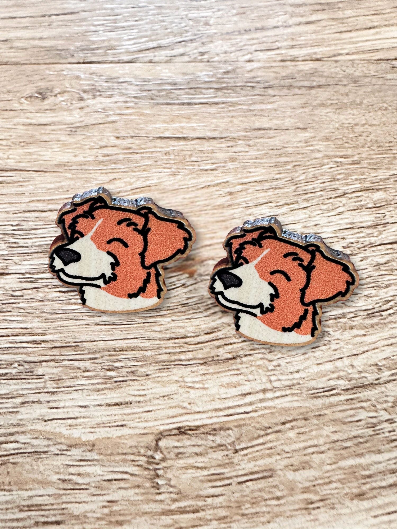 Jack Russell Terrier (Rough Coat) ColourPop Stud Earrings