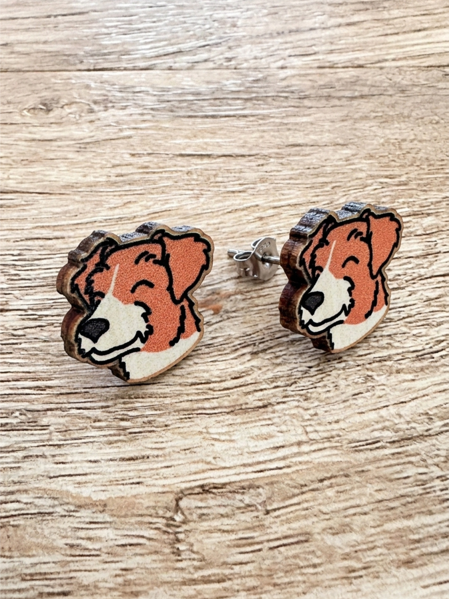 Jack Russell Terrier (Rough Coat) ColourPop Stud Earrings