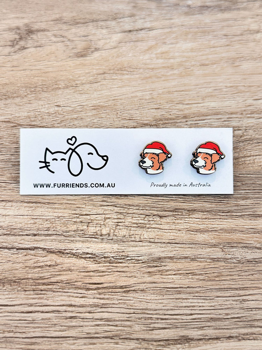 Jack Russell Terrier (Rough Coat) Christmas Edition ColourPop Stud Earrings