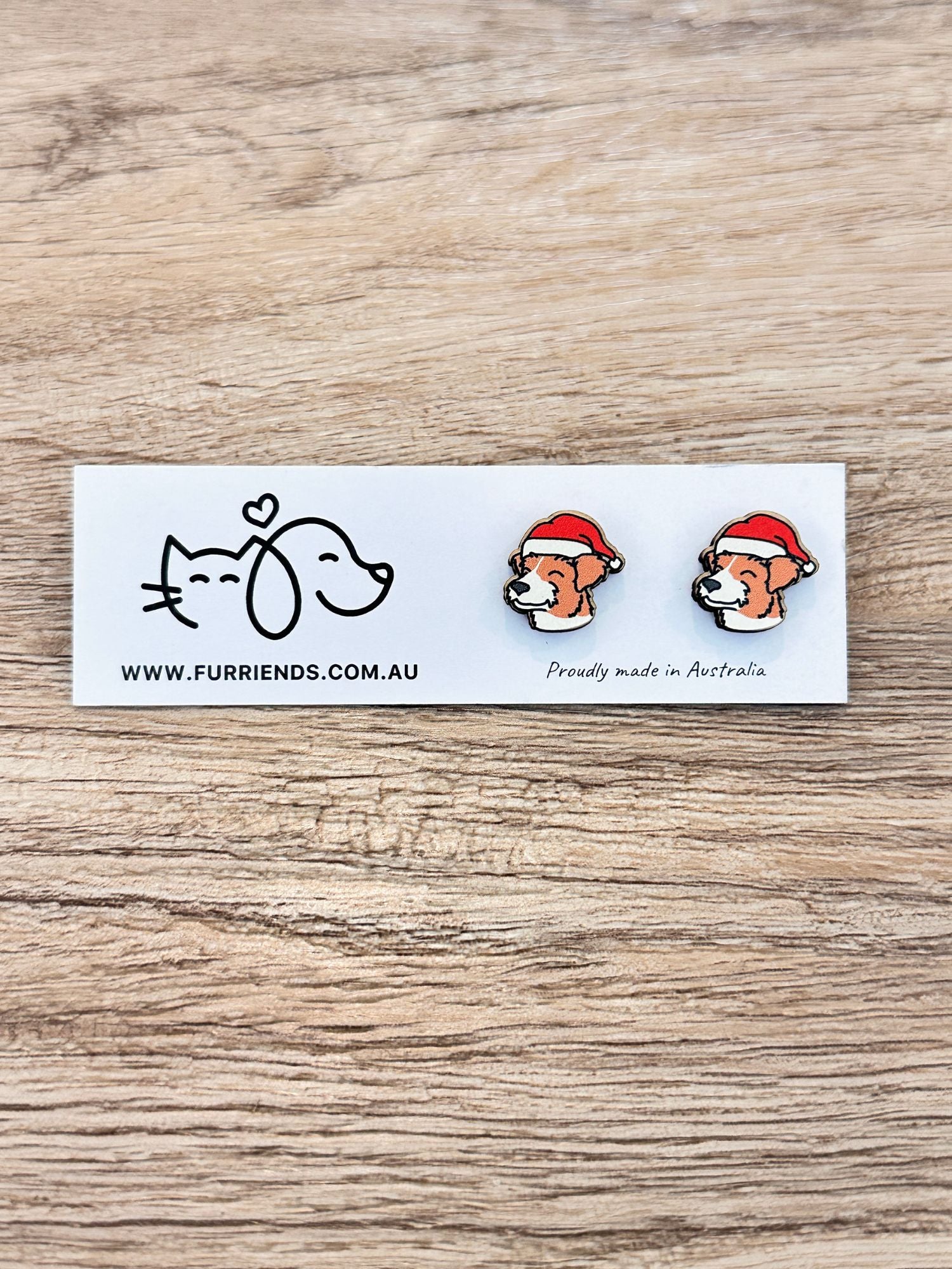 Jack Russell Terrier (Rough Coat) Christmas Edition ColourPop Stud Earrings