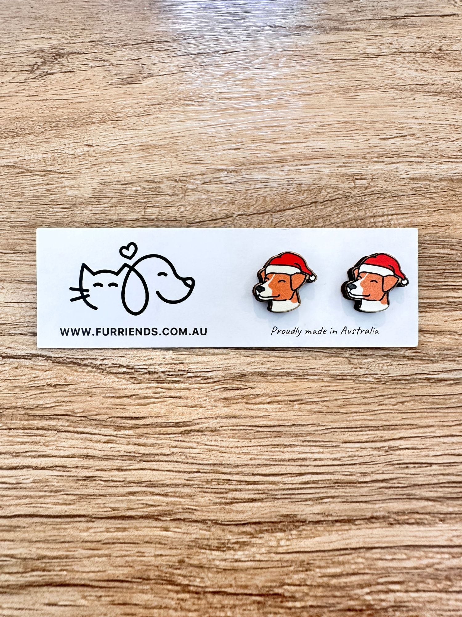 Jack Russell Terrier (Smooth Coat) Christmas Edition ColourPop Stud Earrings