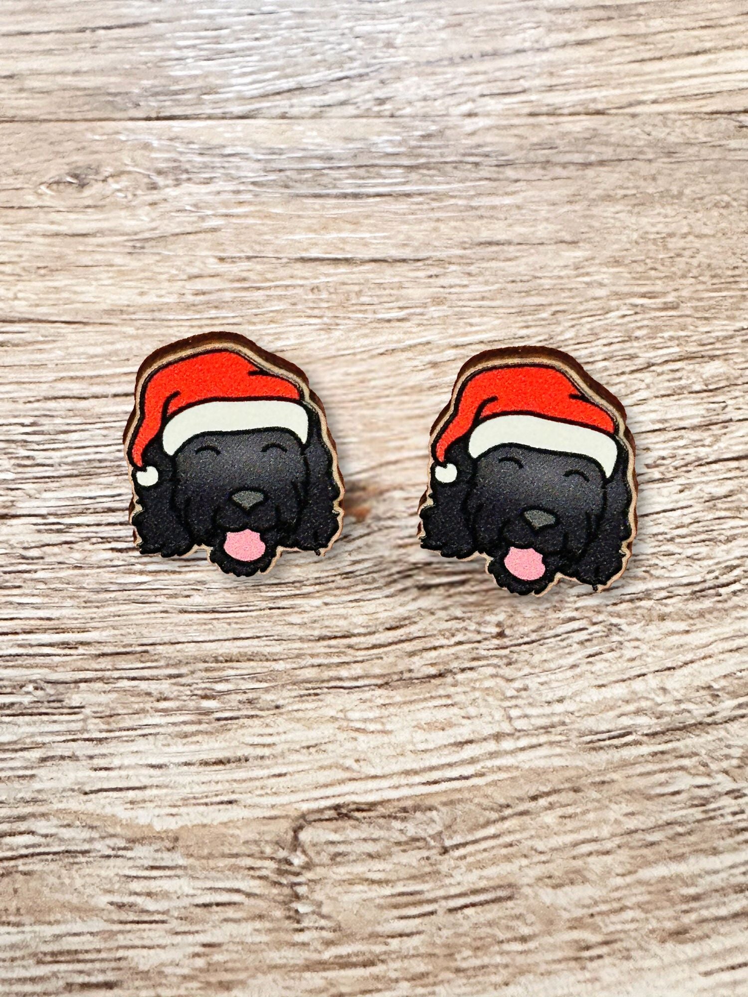 Labradoodle Christmas Edition ColourPop Stud Earrings