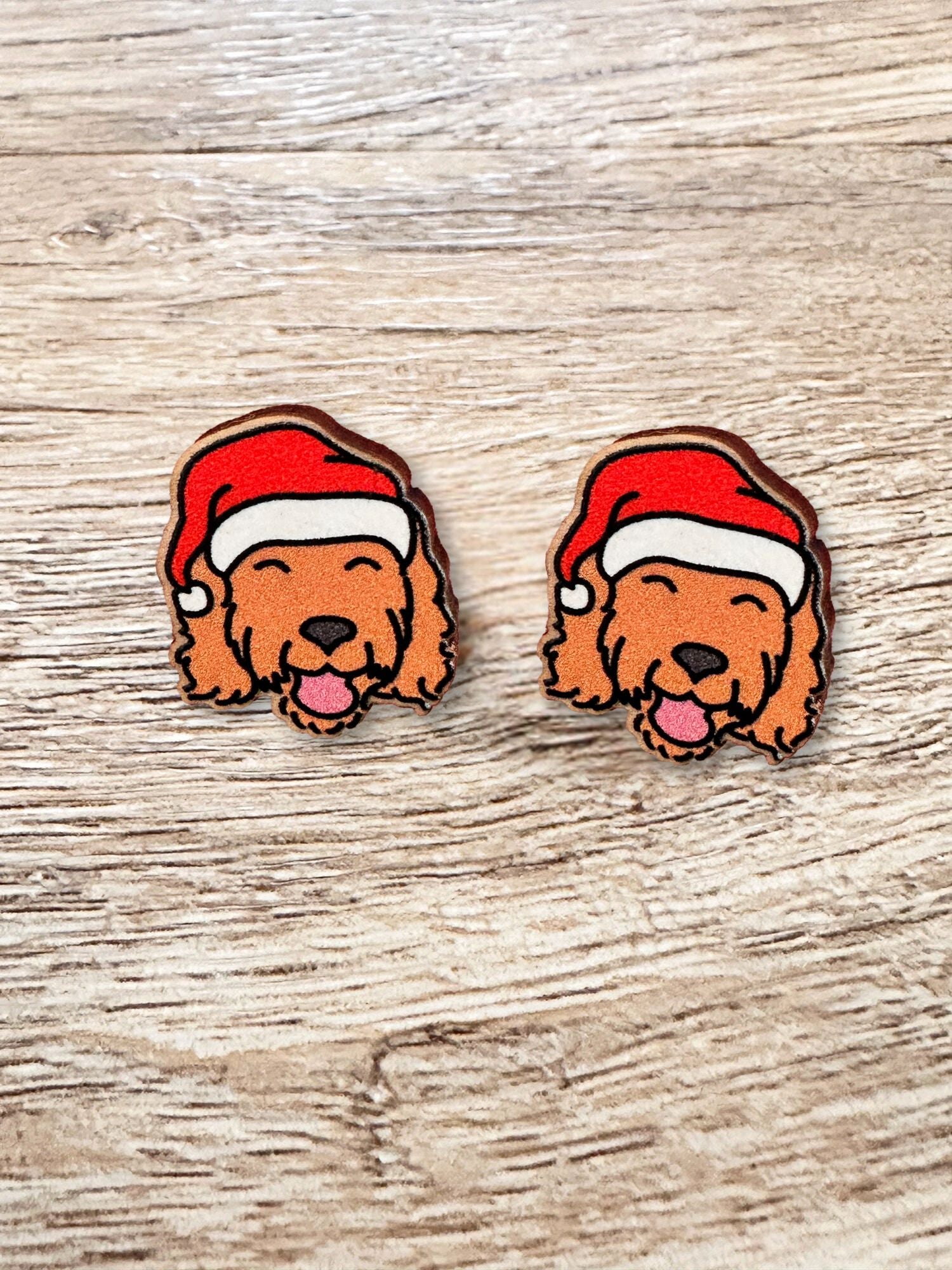 Labradoodle Christmas Edition ColourPop Stud Earrings