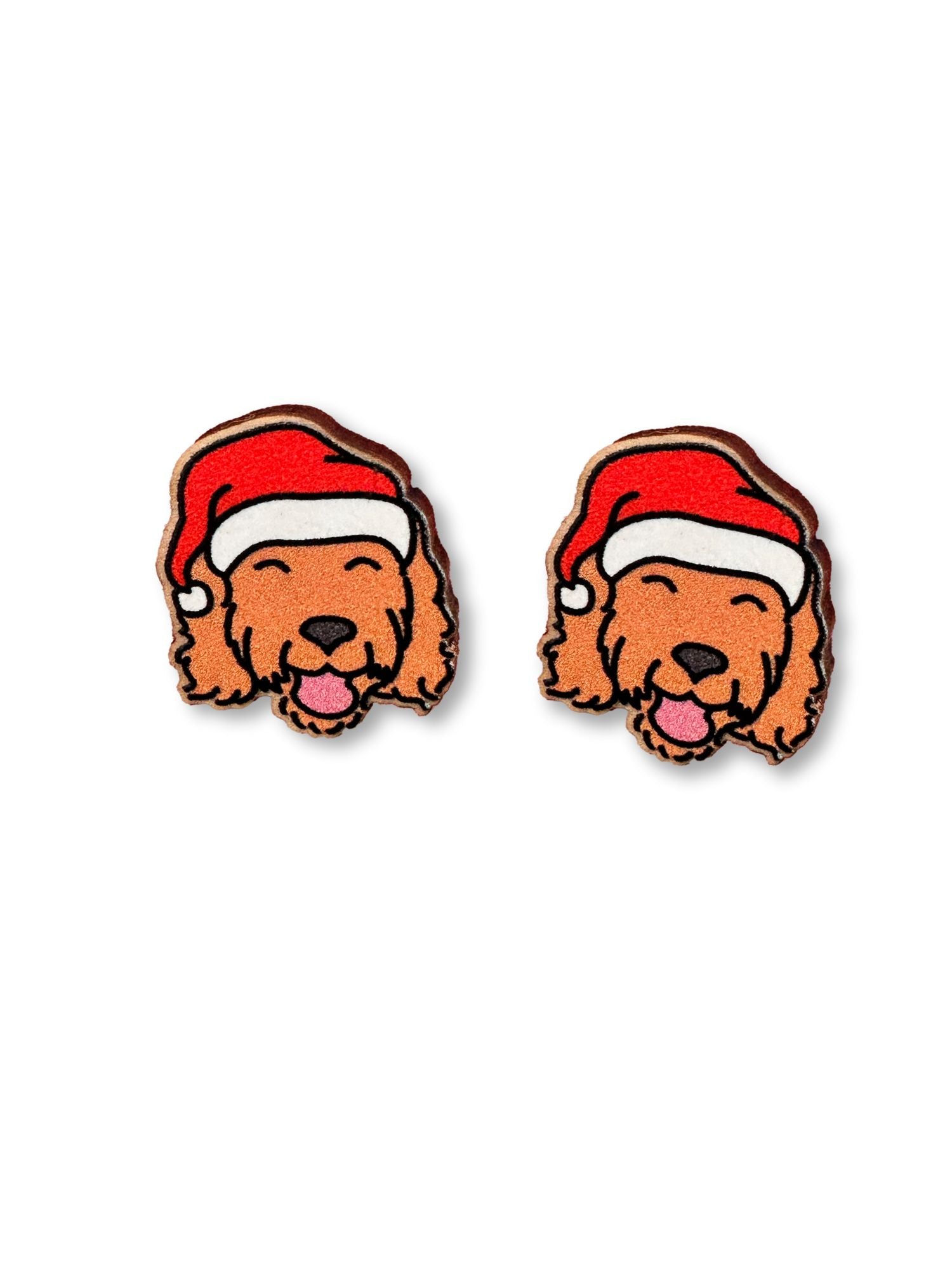 Labradoodle Christmas Edition ColourPop Stud Earrings