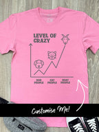 Level Of Crazy Essential Unisex Tee (Customisable)