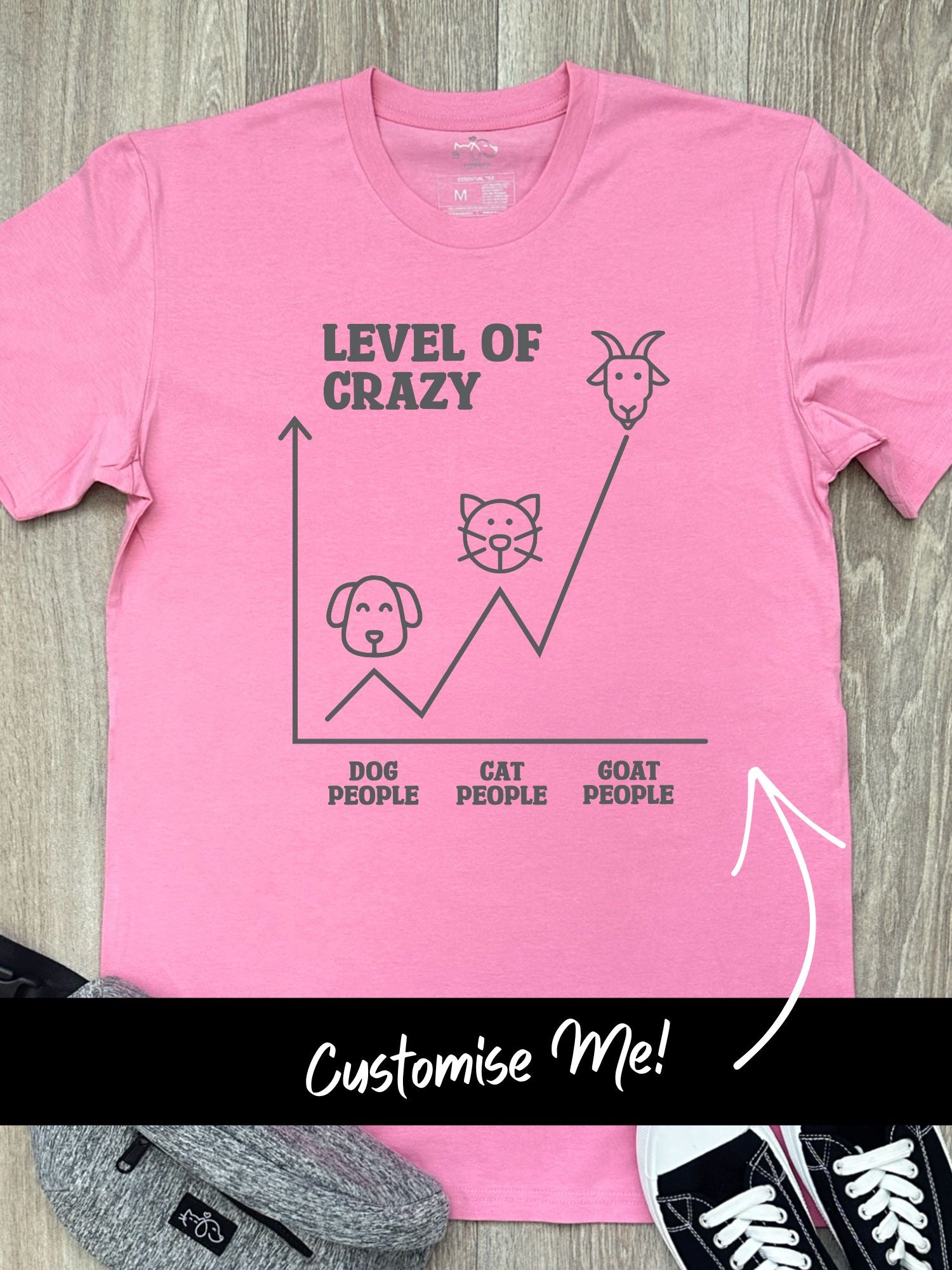 Level Of Crazy Essential Unisex Tee (Customisable)