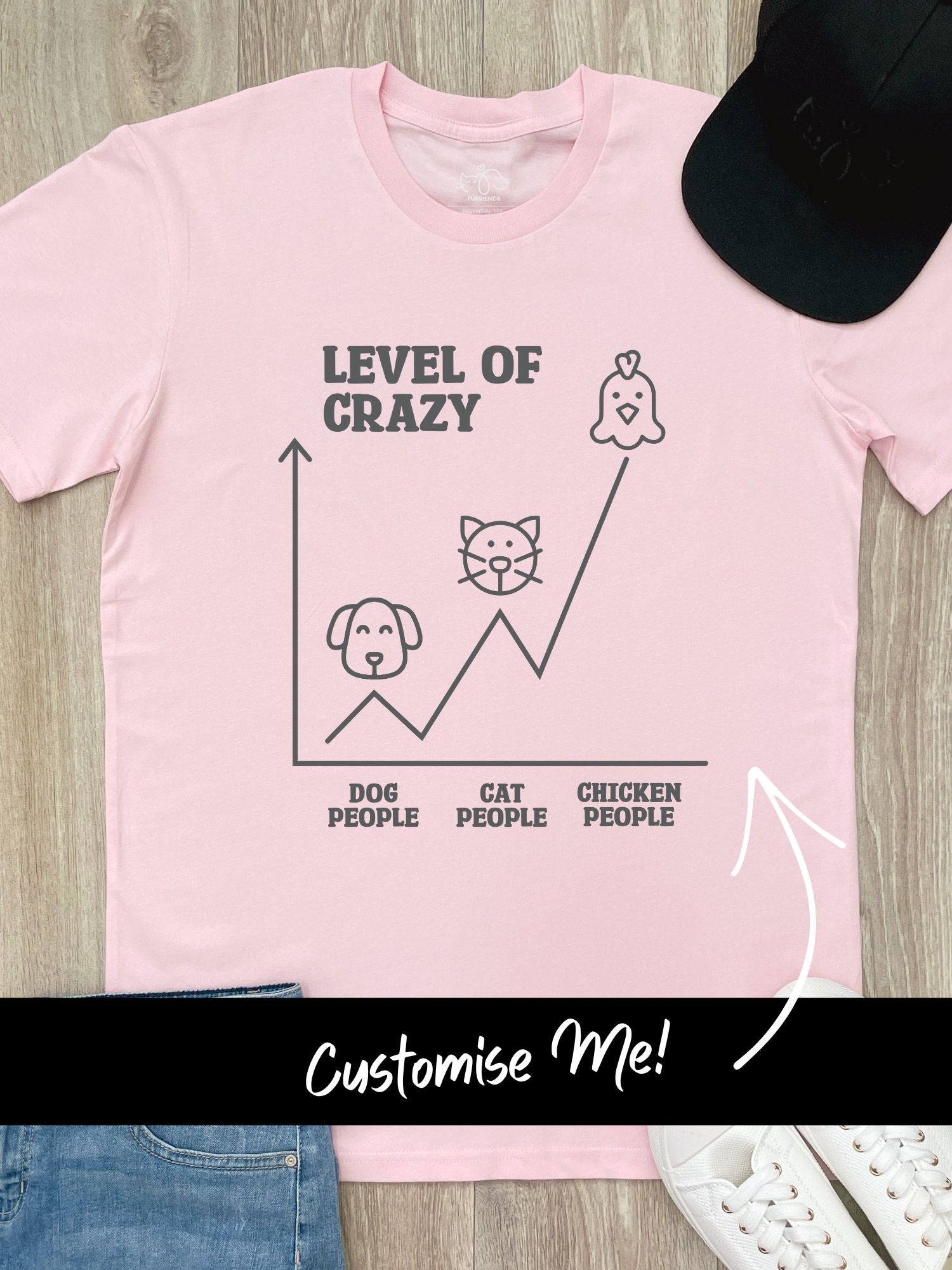Level Of Crazy Essential Unisex Tee (Customisable)