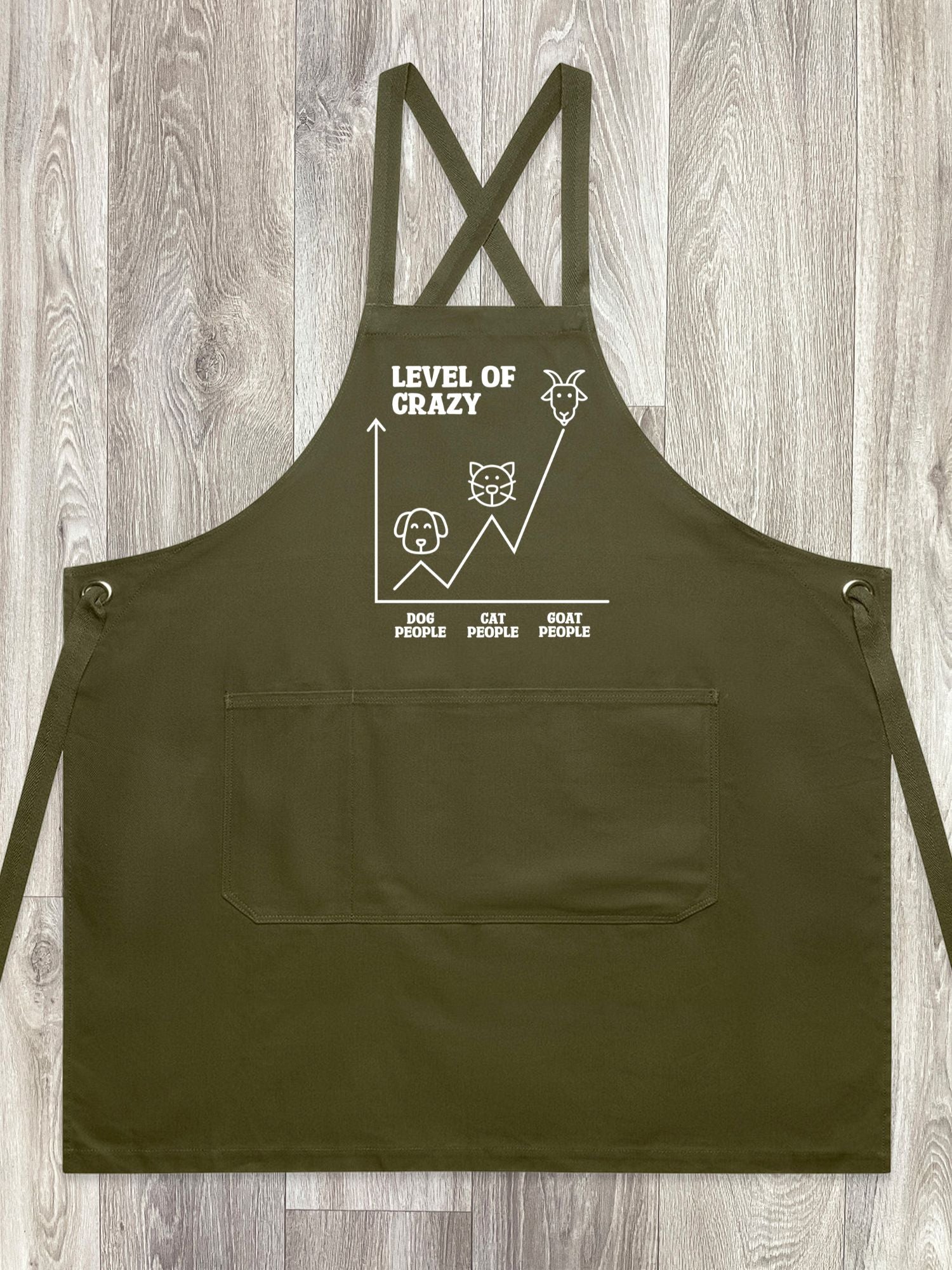 Level Of Crazy Jarrah Crossback Apron (Customisable)