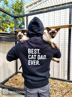 Best. Cat Dad. Ever. (Size 2XL, Black) Zip Front Hoodie ***SALE***