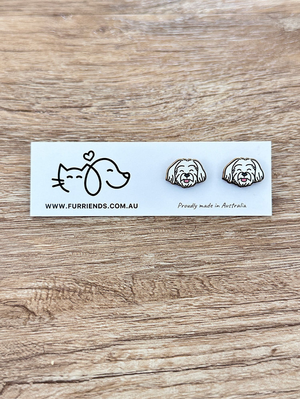 Maltese Terrier ColourPop Stud Earrings