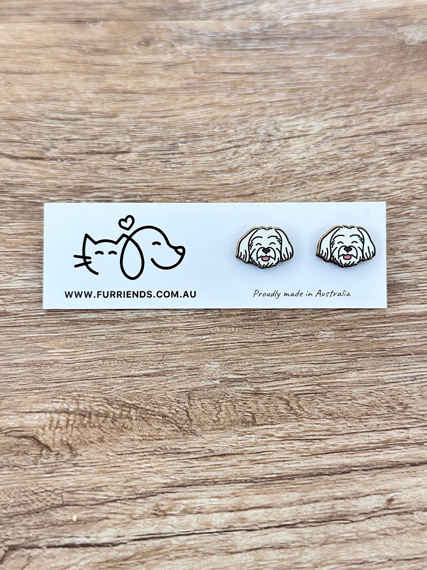 Maltese Terrier ColourPop Stud Earrings