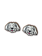 Maltese Terrier ColourPop Stud Earrings