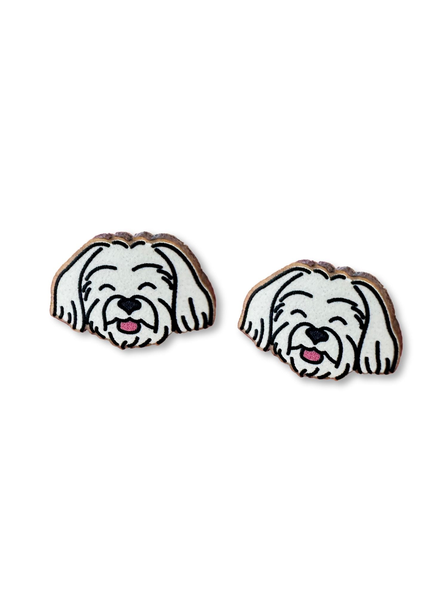 Maltese Terrier ColourPop Stud Earrings