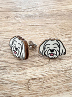Maltese Terrier ColourPop Stud Earrings