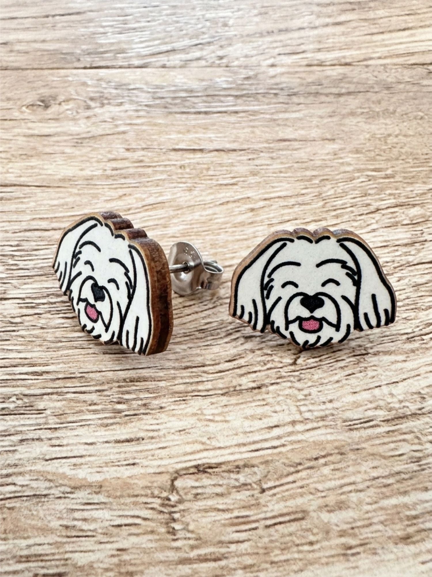 Maltese Terrier ColourPop Stud Earrings