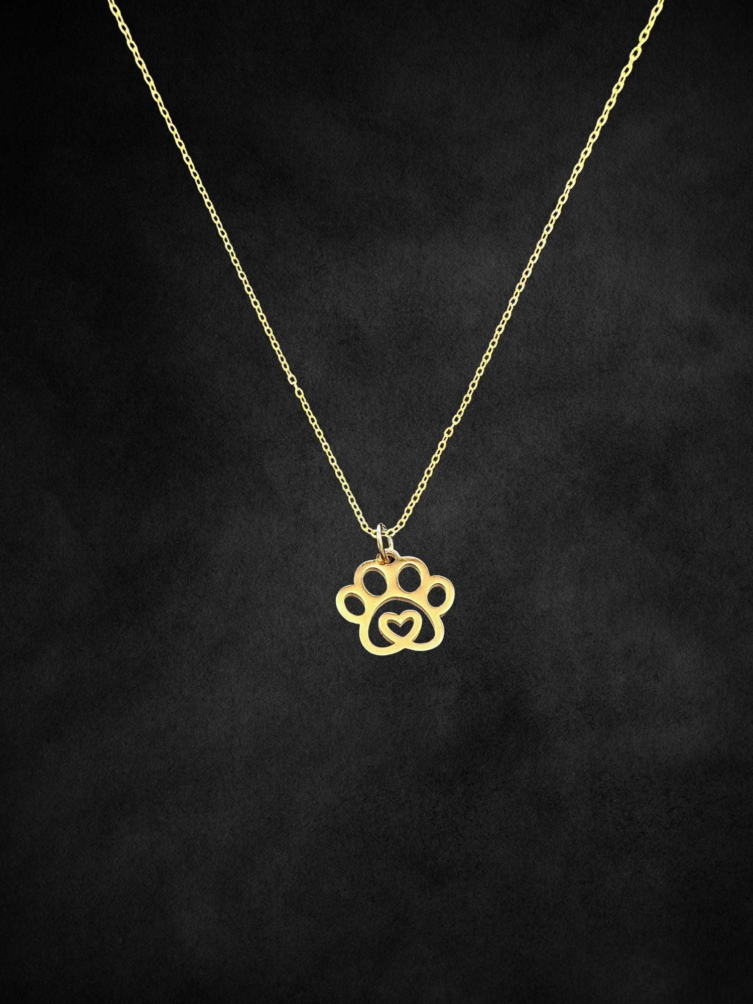 Paw Print Heart Necklace