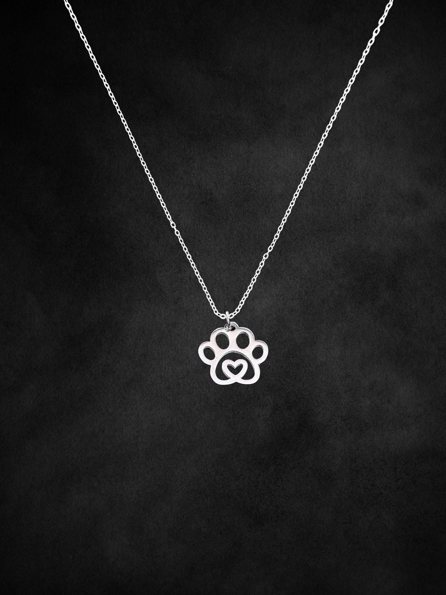 Paw Print Heart Necklace