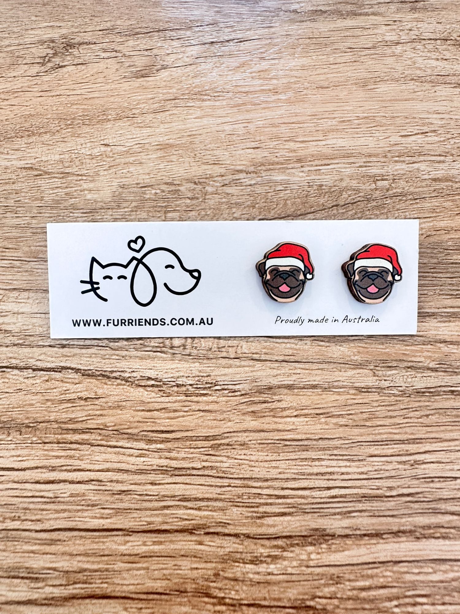Pug Christmas Edition ColourPop Stud Earrings
