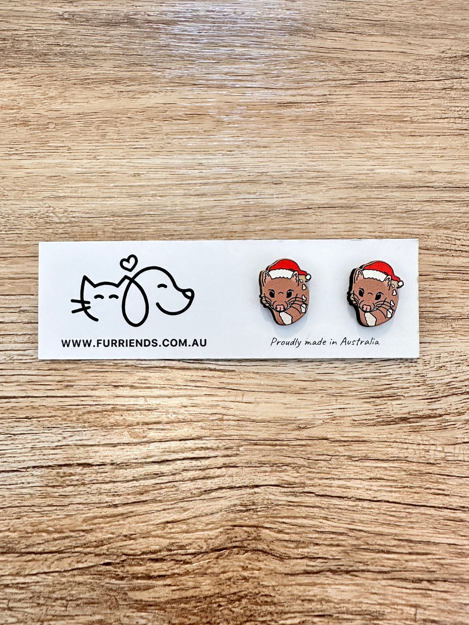 Spotted-Tailed Quoll Christmas Edition ColourPop Stud Earrings