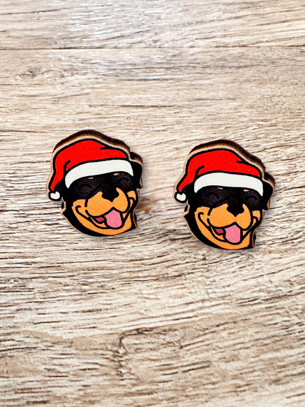 Rottweiler Christmas Edition ColourPop Stud Earrings