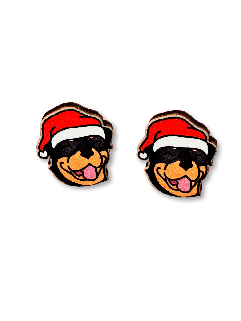 Rottweiler Christmas Edition ColourPop Stud Earrings
