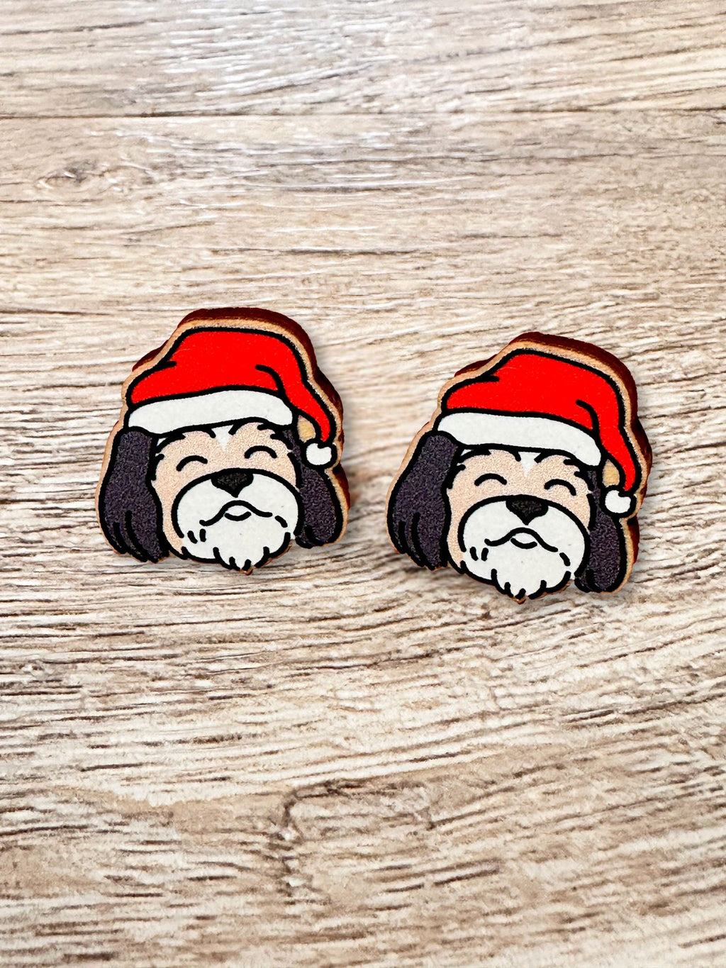 Shih Tzu Christmas Edition ColourPop Stud Earrings