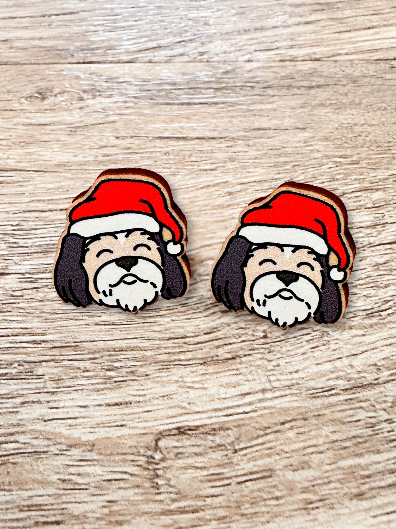 Shih Tzu Christmas Edition ColourPop Stud Earrings