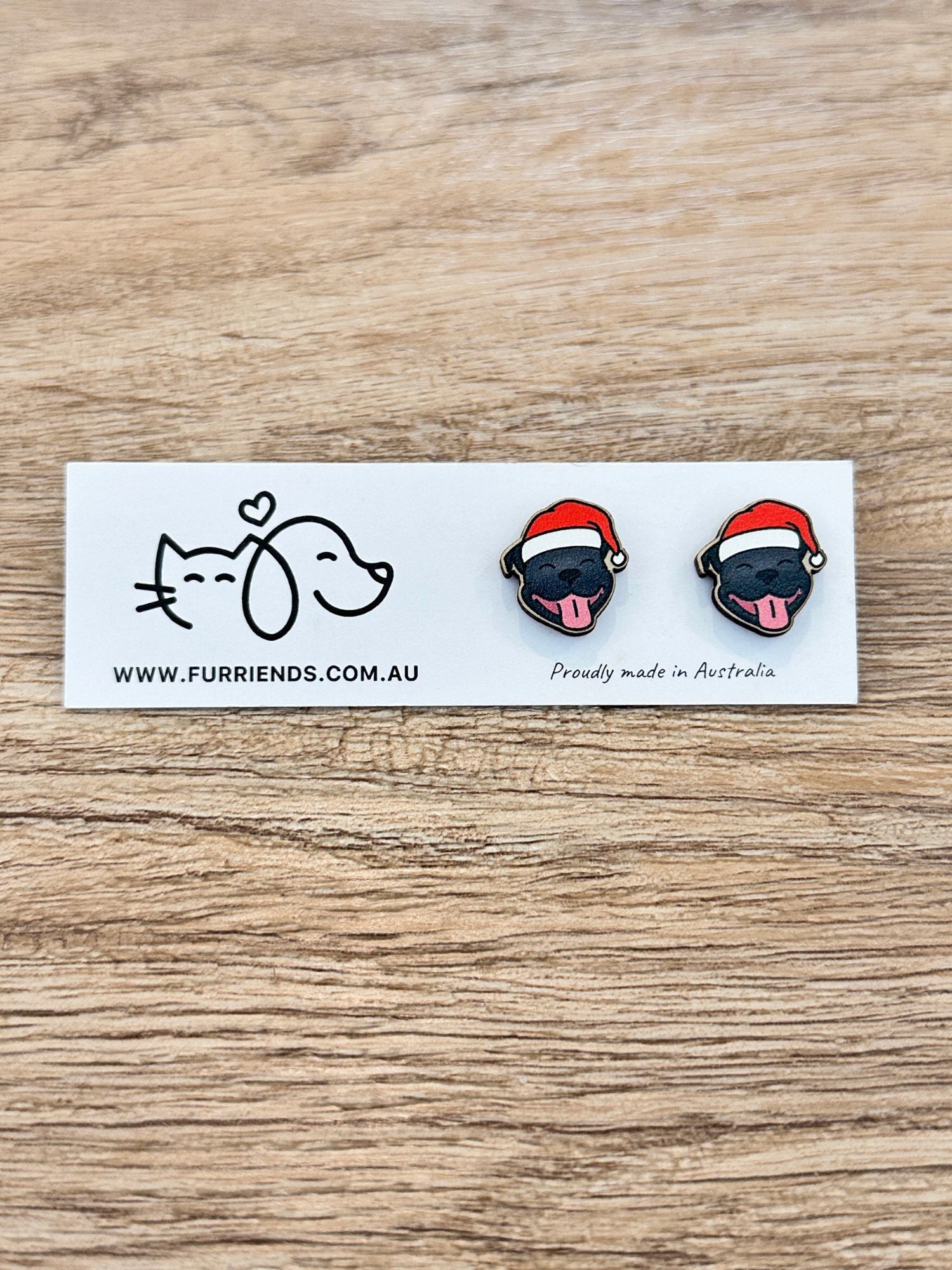 Staffordshire Bull Terrier Christmas Edition ColourPop Stud Earrings