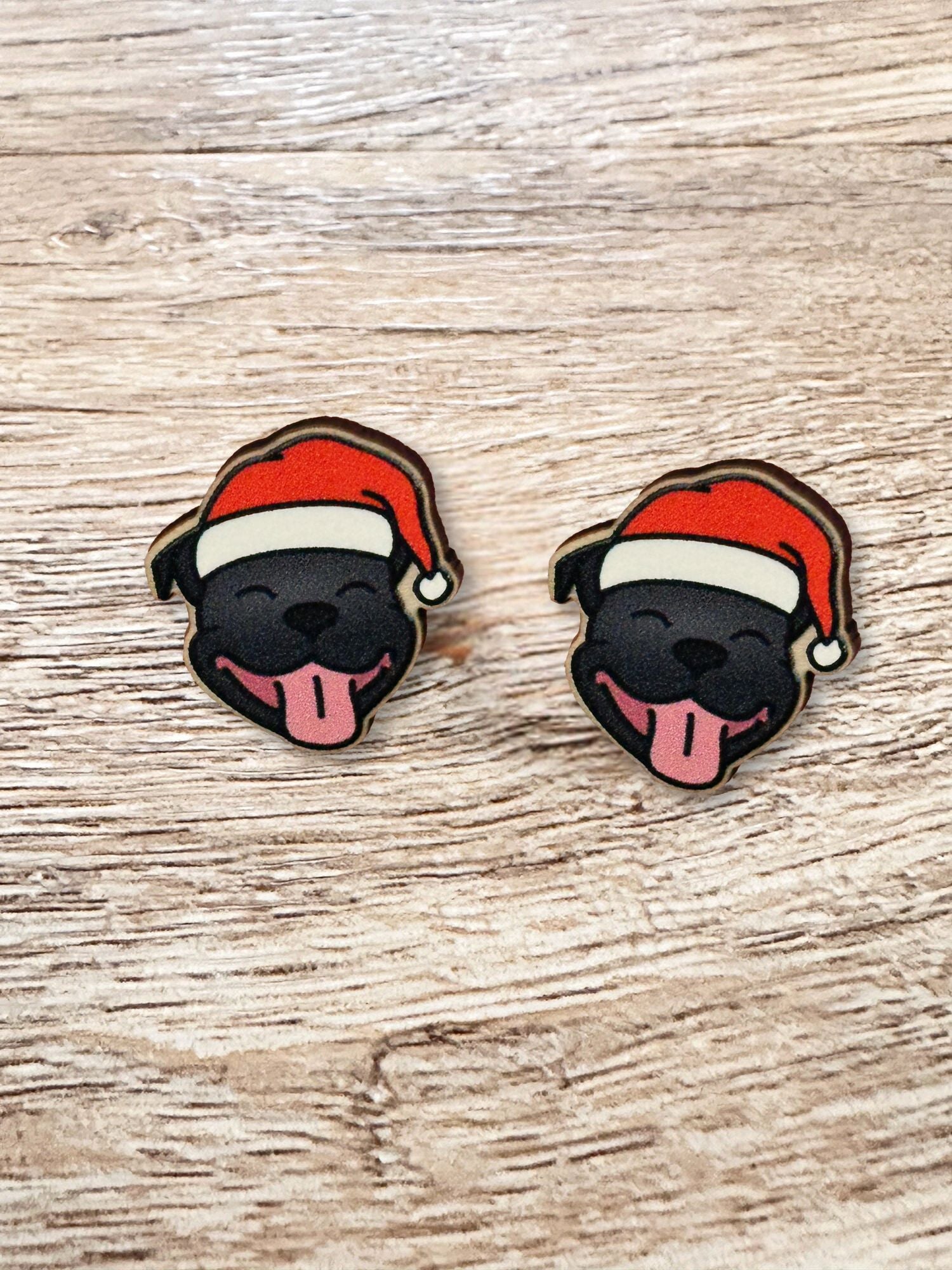 Staffordshire Bull Terrier Christmas Edition ColourPop Stud Earrings