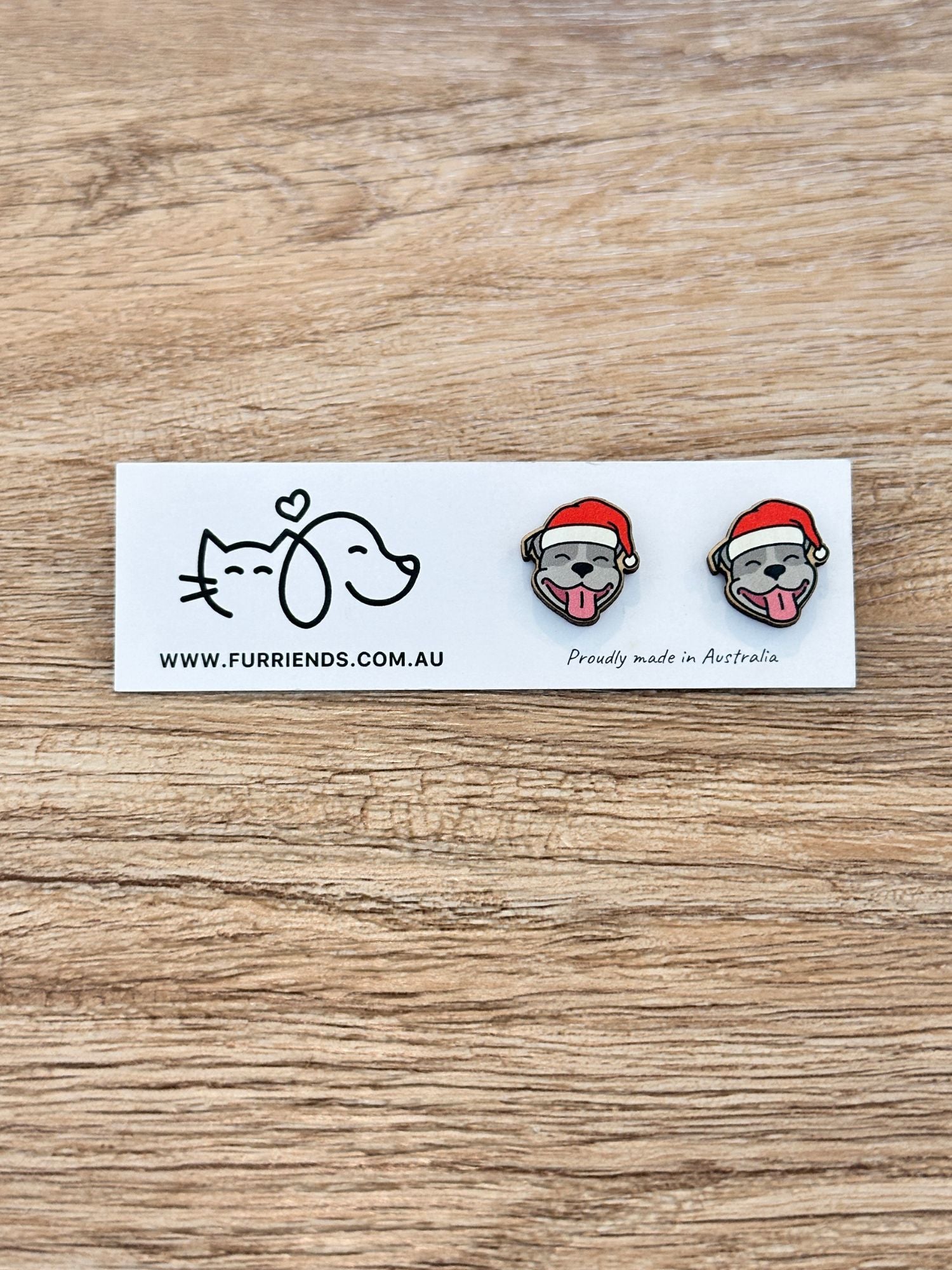 Staffordshire Bull Terrier Christmas Edition ColourPop Stud Earrings