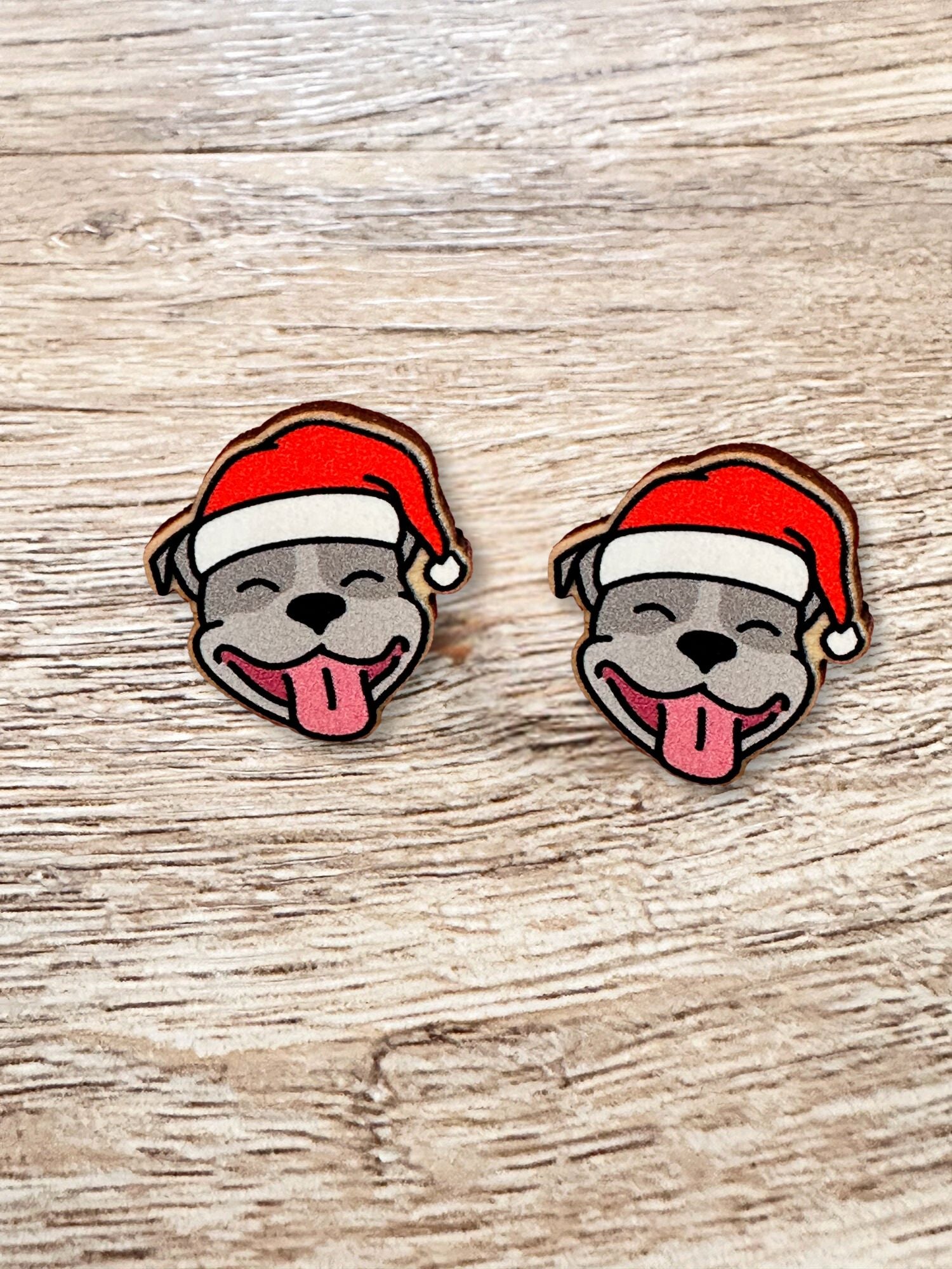 Staffordshire Bull Terrier Christmas Edition ColourPop Stud Earrings