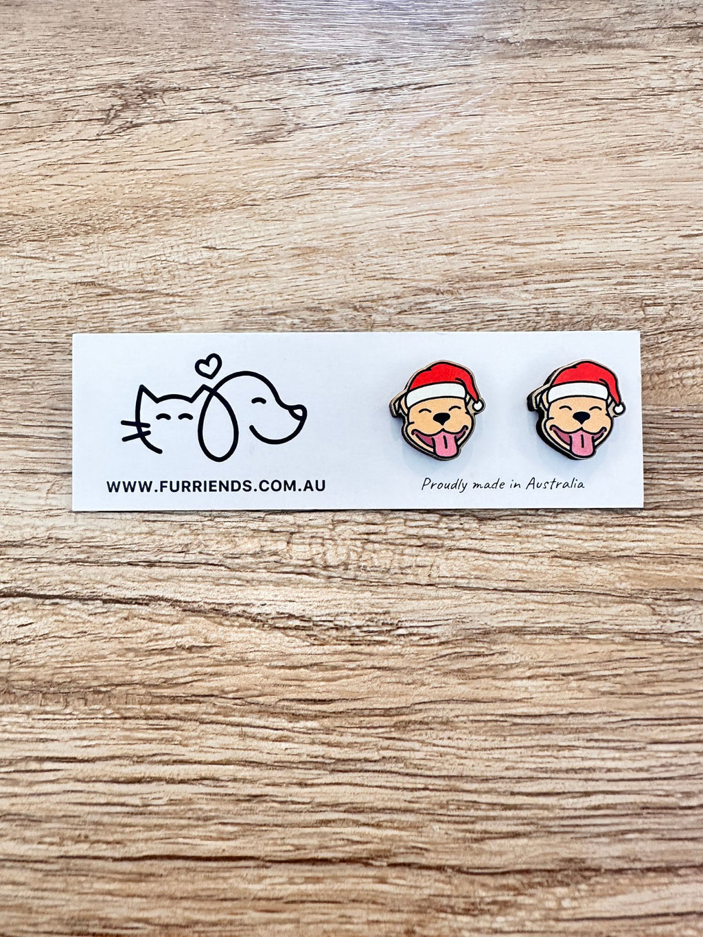 Staffordshire Bull Terrier Christmas Edition ColourPop Stud Earrings