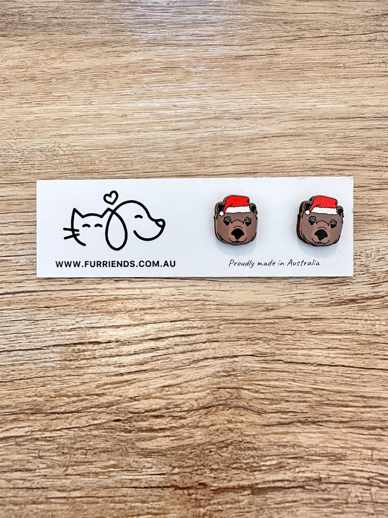 Wombat Christmas Edition ColourPop Stud Earrings