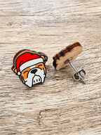 British Bulldog Christmas Edition ColourPop Stud Earrings