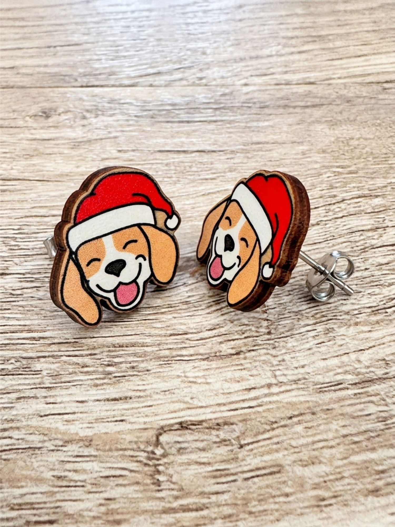 Beagle Christmas Edition ColourPop Stud Earrings