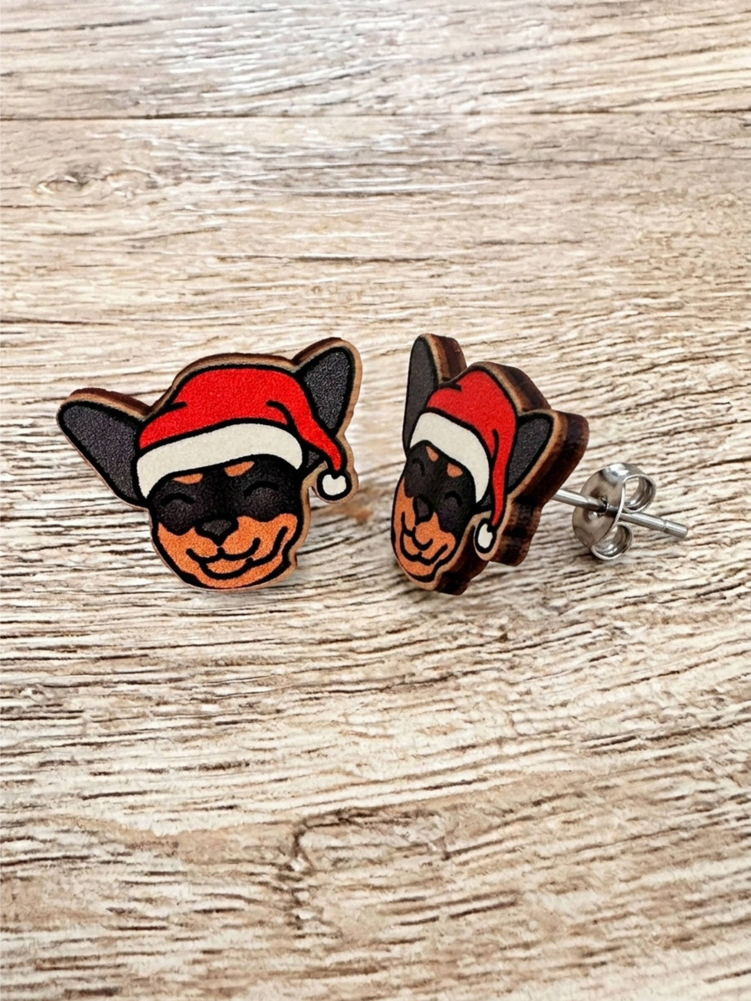 Chihuahua Christmas Edition ColourPop Stud Earrings