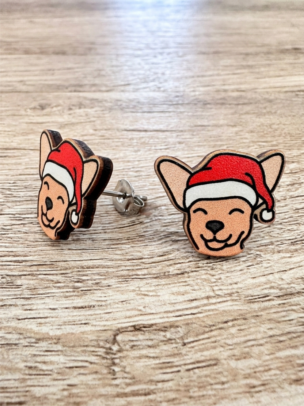 Chihuahua Christmas Edition ColourPop Stud Earrings