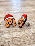 Cocker Spaniel Christmas Edition ColourPop Stud Earrings