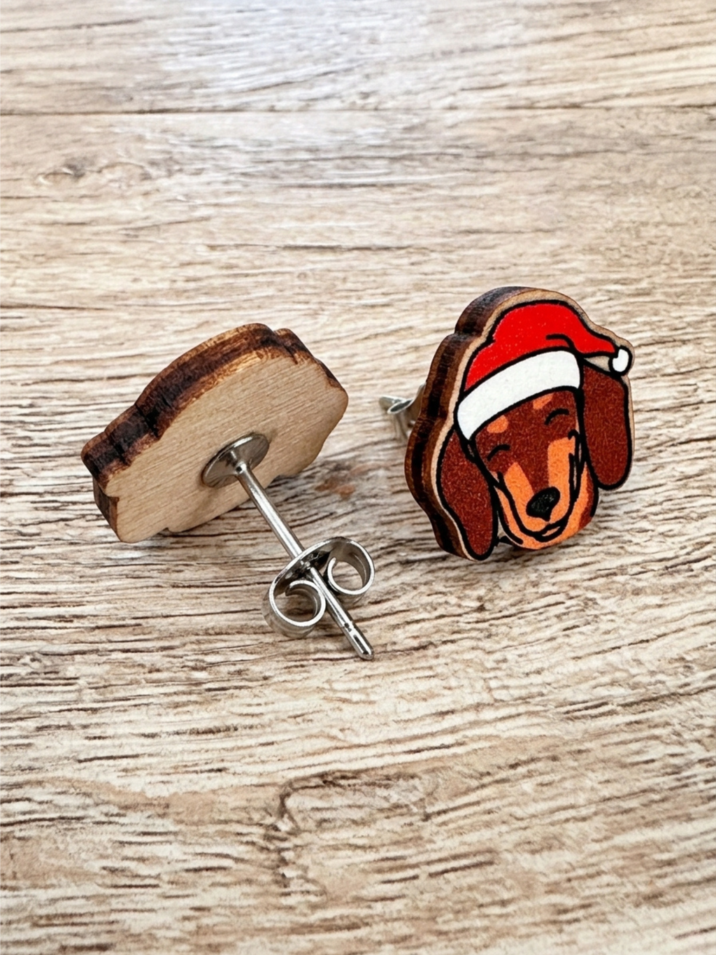 Dachshund Christmas Edition ColourPop Stud Earrings