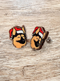 German Shepherd Christmas Edition ColourPop Stud Earrings