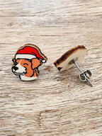 Jack Russell Terrier (Rough Coat) Christmas Edition ColourPop Stud Earrings