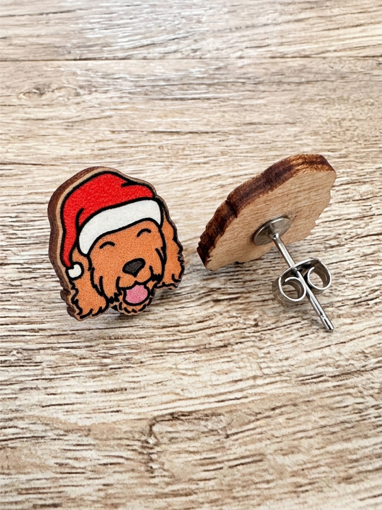 Labradoodle Christmas Edition ColourPop Stud Earrings
