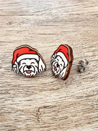 Maltese Terrier Christmas Edition ColourPop Stud Earrings